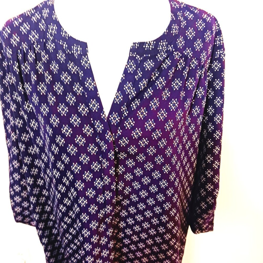 41 Hawthorn Stitch Fix Jimena Shirt Dress Purple Geometric Print XXL EUC Workwea - Picture 6 of 13